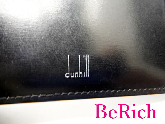 ダンヒル dunhill メンズ 二つ折り財布 札入れ WN3020A ロンドンスタイル ブラック 黒 レザー ロゴ 小銭入れ なし コンパクト ウォレット 【中古】【送料無料】 bs3073