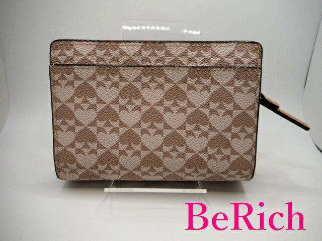 ケイトスペード kate spade 二つ折り財布 WLRU6046 ピンク PVC レザー ロゴ 中財布 コンパクト ミディアム ウォレット 【中古】【送料無料】 bs3076