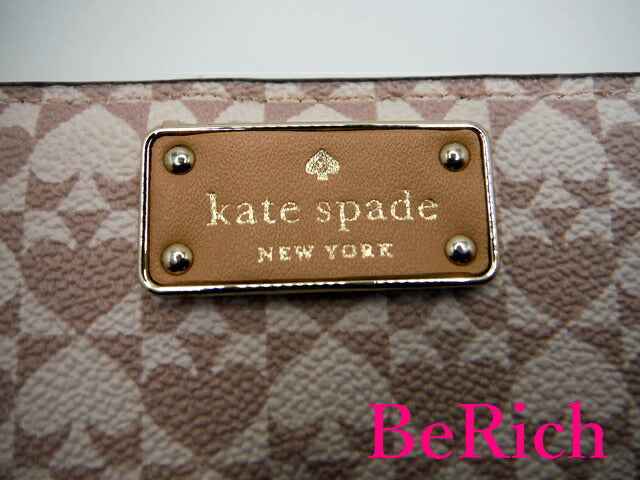 ケイトスペード kate spade 二つ折り財布 WLRU6046 ピンク PVC レザー ロゴ 中財布 コンパクト ミディアム ウォレット 【中古】【送料無料】 bs3076