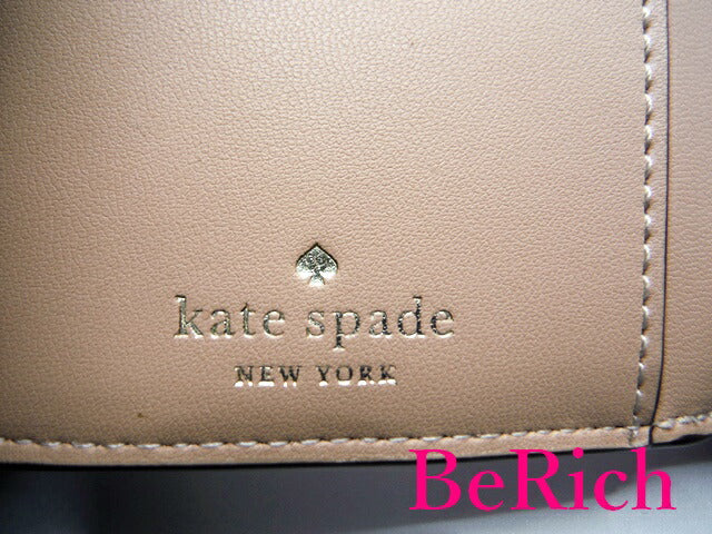 ケイトスペード kate spade 二つ折り財布 WLRU6046 ピンク PVC レザー ロゴ 中財布 コンパクト ミディアム ウォレット 【中古】【送料無料】 bs3076