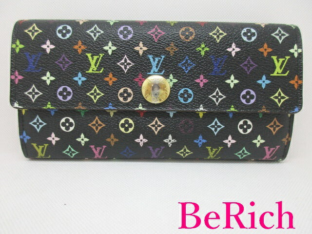 ルイ ヴィトン LOUIS VUITTON 長財布 モノグラム マルチカラー ポルト フォイユ サラ M93747 ノワール 黒 LV ロゴ 二つ折り財布 ロング ウォレット 【中古】【送料無料】 bs3174