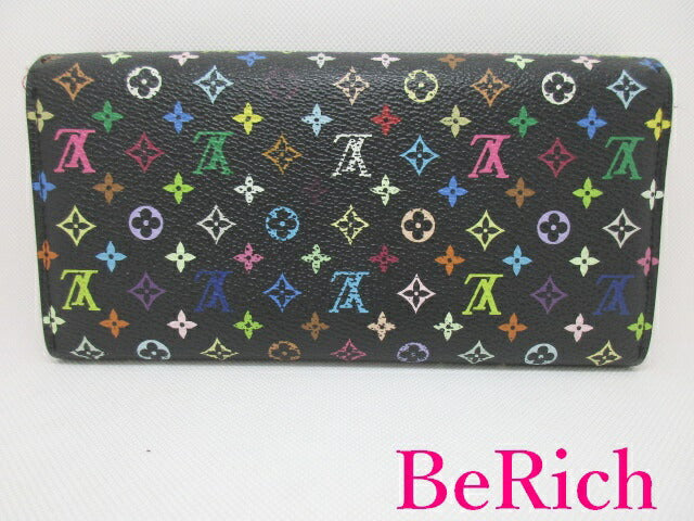 ルイ ヴィトン LOUIS VUITTON 長財布 モノグラム マルチカラー ポルト フォイユ サラ M93747 ノワール 黒 LV ロゴ 二つ折り財布 ロング ウォレット 【中古】【送料無料】 bs3174