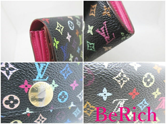 ルイ ヴィトン LOUIS VUITTON 長財布 モノグラム マルチカラー ポルト フォイユ サラ M93747 ノワール 黒 LV ロゴ 二つ折り財布 ロング ウォレット 【中古】【送料無料】 bs3174