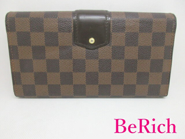 ルイ ヴィトン LOUIS VUITTON 長財布 ダミエ ポルト フォイユ システィナ N61747 エベヌ 茶 ブラウン 二つ折り財布 ロング ウォレット 【中古】【送料無料】 bs3267