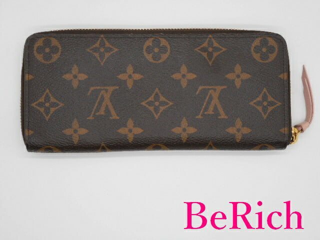 ルイ ヴィトン LOUIS VUITTON 財布 ラウンドファスナー 長財布 モノグラム ポルト フォイユ クレマンス M61298 ピンク ローズバレリーヌ PVC ロング ウォレット【中古】【送料無料】 bs3313