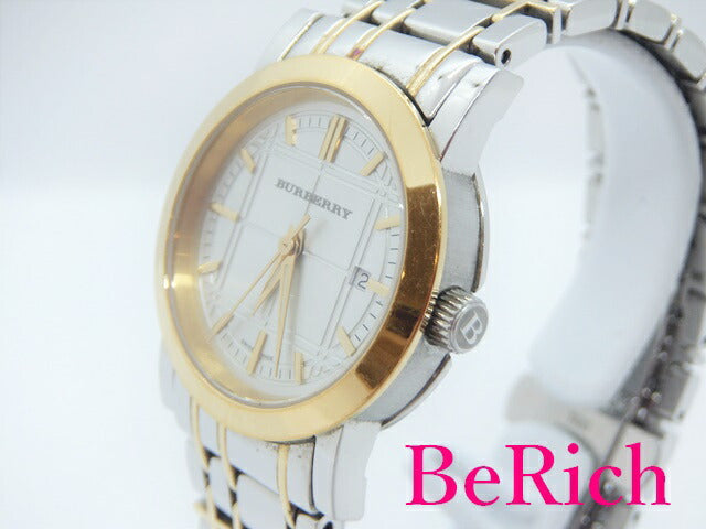 バーバリー BURBERRY レディース 腕時計 デイト BU 1359 シルバー 文字盤 SS ブレス ロゴ アナログ クォーツ QZ ウォッチ 【中古】【送料無料】 bt2431