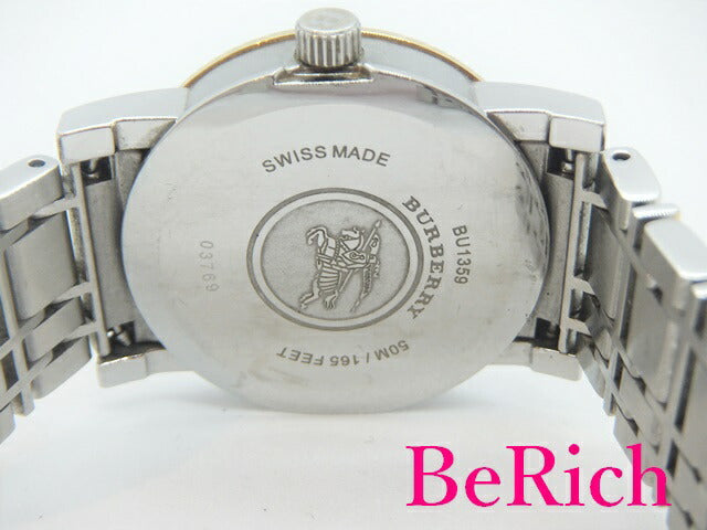 バーバリー BURBERRY レディース 腕時計 デイト BU 1359 シルバー 文字盤 SS ブレス ロゴ アナログ クォーツ QZ ウォッチ 【中古】【送料無料】 bt2431
