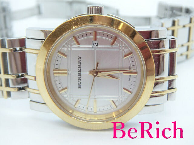 バーバリー BURBERRY レディース 腕時計 デイト BU 1359 シルバー 文字盤 SS ブレス ロゴ アナログ クォーツ QZ ウォッチ 【中古】【送料無料】 bt2431