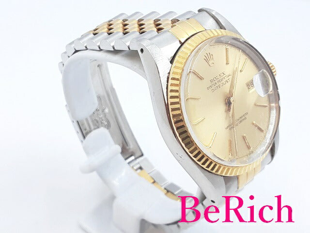 ロレックス ROLEX デイトジャスト 16013 96番 自動巻き メンズ 腕時計 シャンパン ゴールド 文字盤 SS K18 YG ブレス オートマ AT アナログ ウォッチ DATE JUST 【中古】【送料無料】 bt2499