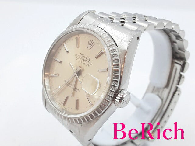OH済 ロレックス ROLEX デイトジャスト 16220 X番 自動巻き メンズ 腕時計 シルバー 文字盤 SS ブレス オートマ AT アナログ ウォッチ DATE JUST 【中古】【送料無料】 bt2656