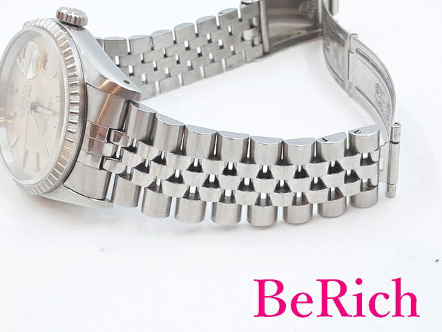 OH済 ロレックス ROLEX デイトジャスト 16220 X番 自動巻き メンズ 腕時計 シルバー 文字盤 SS ブレス オートマ AT アナログ ウォッチ DATE JUST 【中古】【送料無料】 bt2656