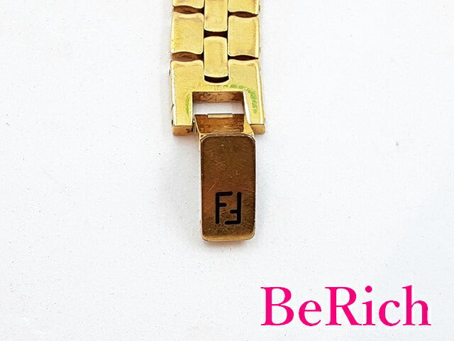 フェンディ FENDI レディース 腕時計 850L 黒 ブラック ゴールド 文字盤 SS GP チェンジベゼル アナログ クォーツ QZ ウォッチ 【中古】【送料無料】 bt2665