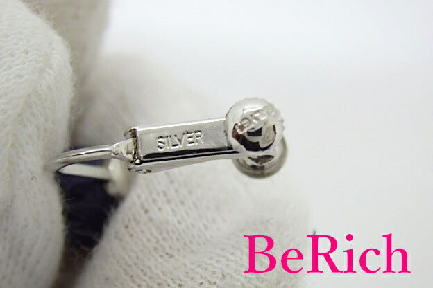 SILVER シルバー カラー ストーン 8mm 珠 付 デザイン イヤリング ジュエリー アクセサリー 【中古】【送料無料】 dgs1560