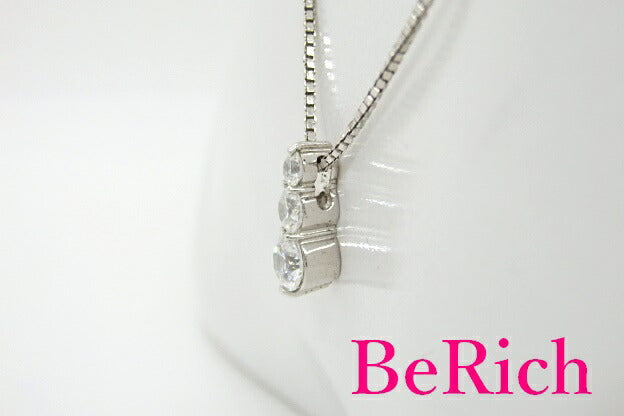 SV 925 シルバー キュービック ジルコニア 付 縦 ライン デザイン ネックレス ペンダント CZ SILVER ジュエリー アクセサリー 【中古】【送料無料】dgs1620