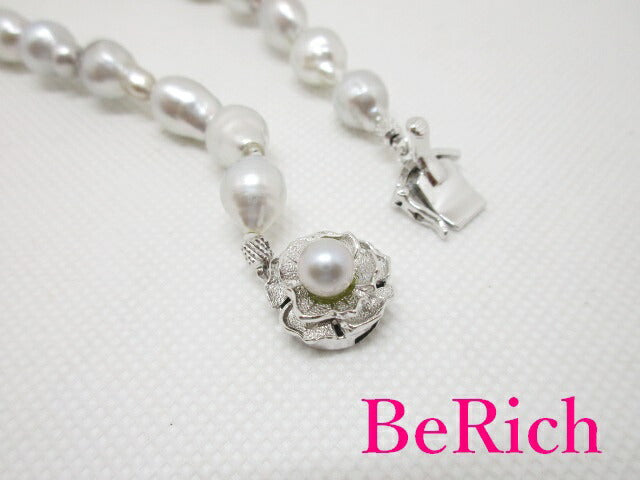 バロック パール 真珠 デザイン ネックレス ペンダント シルバー SILVER 宝石 ジュエリー アクセサリー パーティ フォーマル 【中古】【送料無料】dgs2431