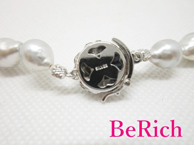バロック パール 真珠 デザイン ネックレス ペンダント シルバー SILVER 宝石 ジュエリー アクセサリー パーティ フォーマル 【中古】【送料無料】dgs2431