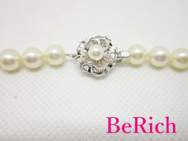 パール 真珠 7 mm 珠 SILVER シルバー デザイン ネックレス ペンダント 宝石 ジュエリー アクセサリー パーティ フォーマル 【中古】【送料無料】dgs2439