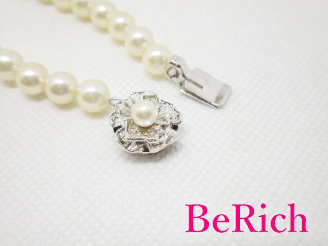 パール 真珠 7 mm 珠 SILVER シルバー デザイン ネックレス ペンダント 宝石 ジュエリー アクセサリー パーティ フォーマル 【中古】【送料無料】dgs2439
