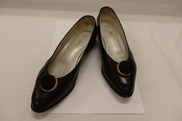 バリー BALLY ローヒール パンプス レザー ブラック サイズ 4 1/2 23cm 黒 靴 シューズ レディース 【中古】【送料無料】h1475