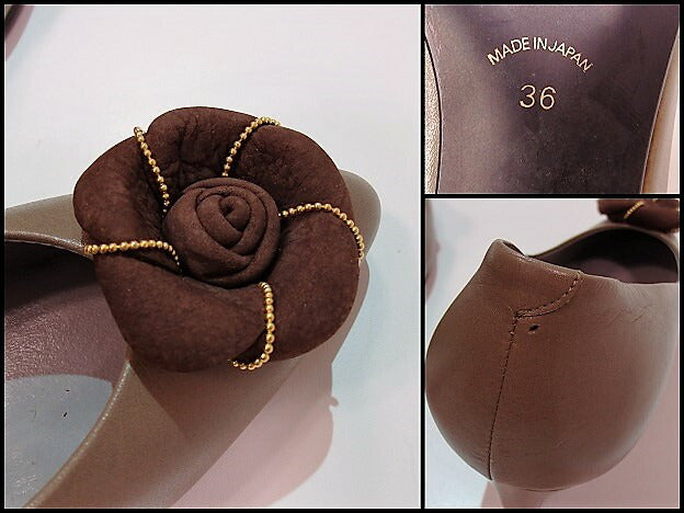 チェスナット CHESTNUT コサージュ パンプス 23cm ベージュ ブラウン 茶 ヒール ファッション レディース シューズ 靴 婦人 【中古】【送料無料】h1736