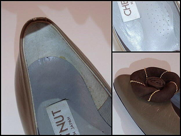 チェスナット CHESTNUT コサージュ パンプス 23cm ベージュ ブラウン 茶 ヒール ファッション レディース シューズ 靴 婦人 【中古】【送料無料】h1736