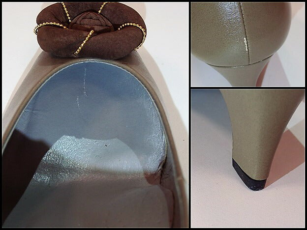 チェスナット CHESTNUT コサージュ パンプス 23cm ベージュ ブラウン 茶 ヒール ファッション レディース シューズ 靴 婦人 【中古】【送料無料】h1736