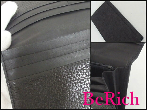 ダックス DAKS メンズ 二つ折り財布 長財布 黒 ブラック レザー ロゴ ロング ウォレット 【中古】【送料無料】 h1956