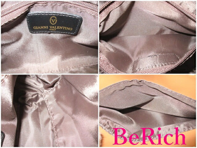 ジャンニ バレンチノ GIANNI VALENTINO ショルダーバッグ ポシェット 茶 ブラウン PVC レザー ロゴ 肩掛け 鞄 ヴァレンチノ 【中古】【送料無料】 h2017