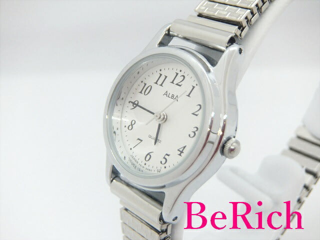 セイコー SEIKO アルバ ALBA レディース 腕時計 V515-6481 白 ホワイト 文字盤 SS シルバー クォーツ QZ ウォッチ 【中古】【送料無料】 ht3948