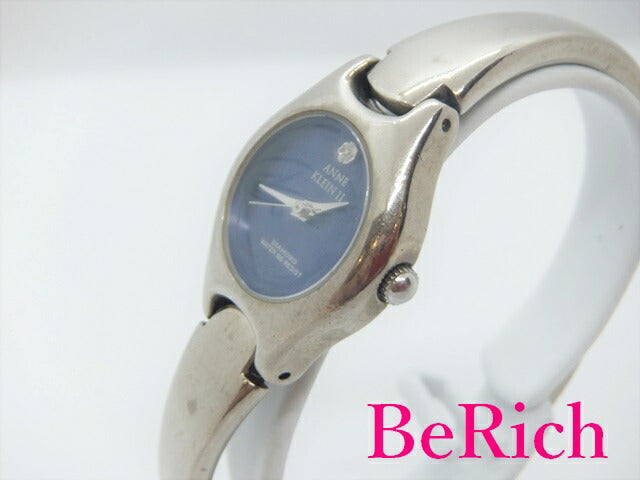 アン クライン ANNE KLEIN レディース 腕時計 752H/2 ネイビー 紺 文字盤 SS シルバー バングル アナログ クォーツ QZ ウォッチ 【中古】【送料無料】 ht4097