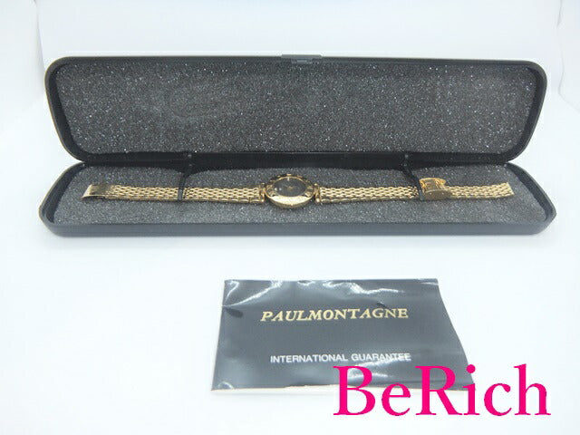 ポールモンターニュ PAUL MONTAGNE レディース 腕時計 PM-540 黒 ブラック 文字盤 SS ゴールド クォーツ ウォッチ 【中古】【送料無料】 ht4133