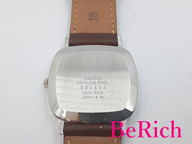 セイコー SEIKO シャリオ メンズ 腕時計 2620-5430 シルバー 文字盤 SS レザー ブレス ロゴ アナログ クォーツ QZ ウォッチ 【中古】【送料無料】 ht4689