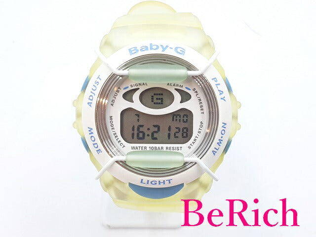 カシオ CASIO G-SHOCK Baby-G 腕時計 BGM-100 白 ホワイト 文字盤 SS 樹脂 ブレス ロゴ デジタル クォーツ QZ ウォッチ ベイビージー 【中古】【送料無料】ht4691