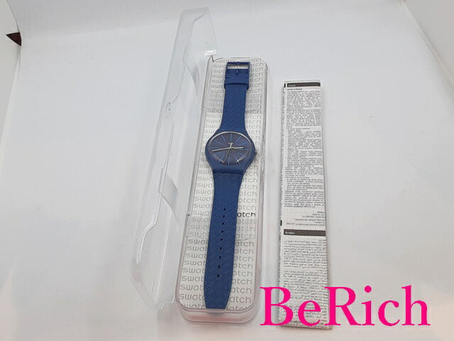 美品 スウォッチ Swatch ウェーブパス SUON 713 メンズ 腕時計 デイデイト ブルー 青 文字盤 プラスチック 樹脂 アナログ クォーツ QZ ウォッチ 【中古】【送料無料】 ht4714
