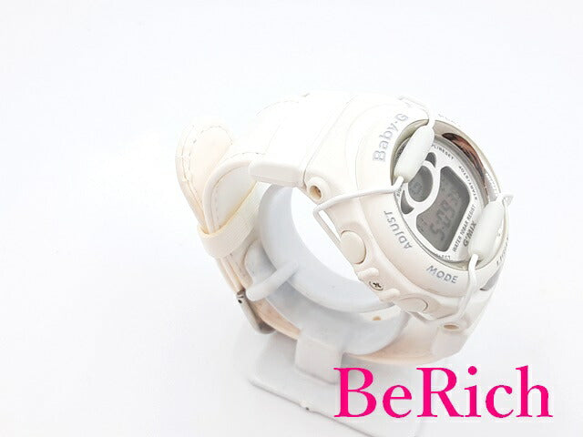カシオ CASIO G-SHOCK Baby-G 腕時計 BGM-100 白 ホワイト 文字盤 SS 樹脂 レザー ブレス ロゴ デジタル クォーツ QZ ウォッチ ベイビージー 【中古】【送料無料】ht4719