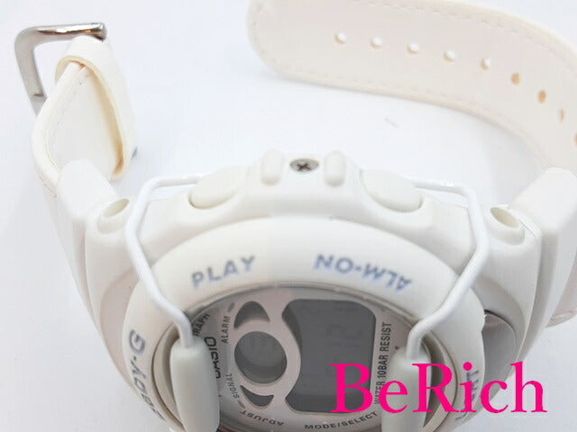 カシオ CASIO G-SHOCK Baby-G 腕時計 BGM-100 白 ホワイト 文字盤 SS 樹脂 レザー ブレス ロゴ デジタル クォーツ QZ ウォッチ ベイビージー 【中古】【送料無料】ht4719