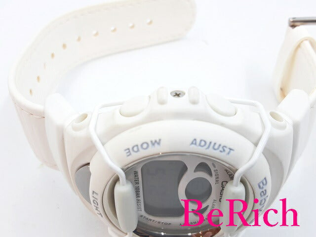 カシオ CASIO G-SHOCK Baby-G 腕時計 BGM-100 白 ホワイト 文字盤 SS 樹脂 レザー ブレス ロゴ デジタル クォーツ QZ ウォッチ ベイビージー 【中古】【送料無料】ht4719