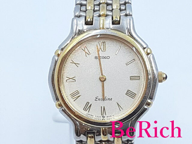 セイコー SEIKO エクセリーヌ レディース 腕時計 7320-0410 アイボリー 文字盤 SS ブレス アナログ クォーツ ウォッチ Exceline 【中古】【送料無料】 ht4738