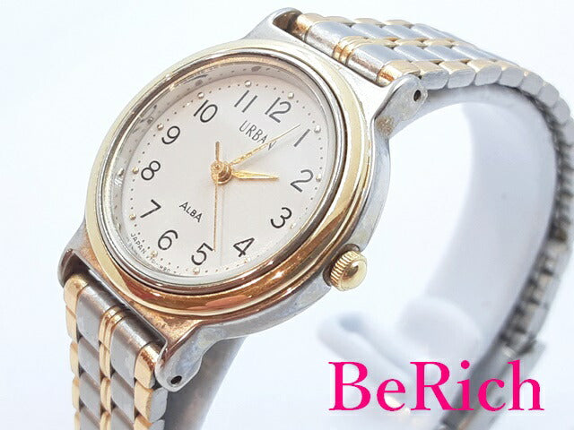 セイコー SEIKO アルバ ALBA レディース 腕時計 V701-1L30 アイボリー 文字盤 SS ブレス クォーツ QZ ウォッチ 【中古】【送料無料】 ht4766