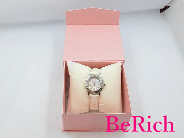 アレッサンドラオーラ Alessandra Olla レディース 腕時計 AO-1750 シェル 文字盤 SS レザー ブレス ロゴ アナログ クォーツ QZ ウォッチ 【中古】【送料無料】 ht4804