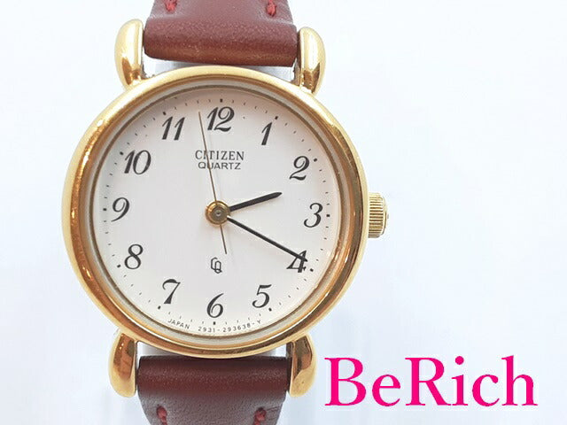 シチズン CITIZEN レディース 腕時計 2931-292553 白 ホワイト 文字盤 SS レザー ブレス アナログ クォーツ QZ ウォッチ 【中古】【送料無料】 ht4821