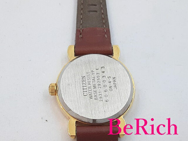 シチズン CITIZEN レディース 腕時計 2931-292553 白 ホワイト 文字盤 SS レザー ブレス アナログ クォーツ QZ ウォッチ 【中古】【送料無料】 ht4821