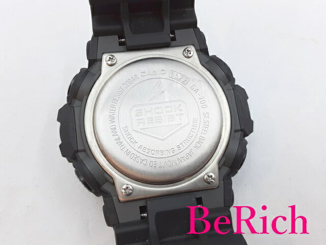 カシオ CASIO G-SHOCK GA-700 メンズ 腕時計 黒 ブラック 文字盤 ウレタン 樹脂 アナログ デジタル アナデジ クォーツ QZ ウォッチ Gショック 【中古】【送料無料】 ht4906