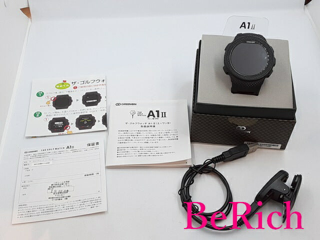 美品 グリーン オン GREEN ON ザ・ゴルフ ウォッチ A1II G012A 腕時計 黒 ブラック 文字盤 デジタル ウォッチ THE GOLF WATCH エーワン2 【中古】【送料無料】 ht4911