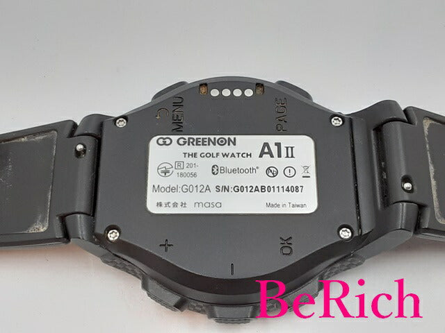 美品 グリーン オン GREEN ON ザ・ゴルフ ウォッチ A1II G012A 腕時計 黒 ブラック 文字盤 デジタル ウォッチ THE GOLF WATCH エーワン2 【中古】【送料無料】 ht4911