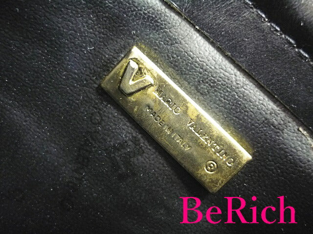 マリオ バレンチノ クラッチバッグ 黒 ブラック レザー セカンドバッグ MARIO VALENTINO 【中古】【送料無料】 h1938