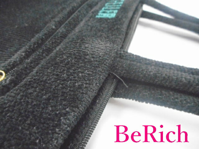 フェイラー ハンドバッグ シュニール織 綿 花柄 フラワー 黒 ブラック マルチカラー パイル FEILER 【中古】【送料無料】 sh1042