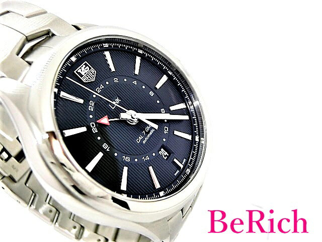 美品 タグホイヤー リンク WAT201A.BA0951 メンズ 腕時計 GMT キャリバー7 デイト 100m防水 自動巻き AT ブラック文字盤 SS TAGHEUER 【中古】【送料無料】 mk2288