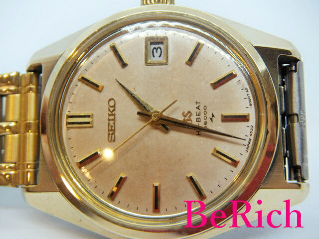 グランド セイコー Grand Seiko 4522-8000 ハイビート 36000 手巻き メンズ 腕時計 デイト キャップ ゴールド 文字盤 SS ブレス アナログ ウォッチ GS アンティーク 【中古】【送料無料】 sb598
