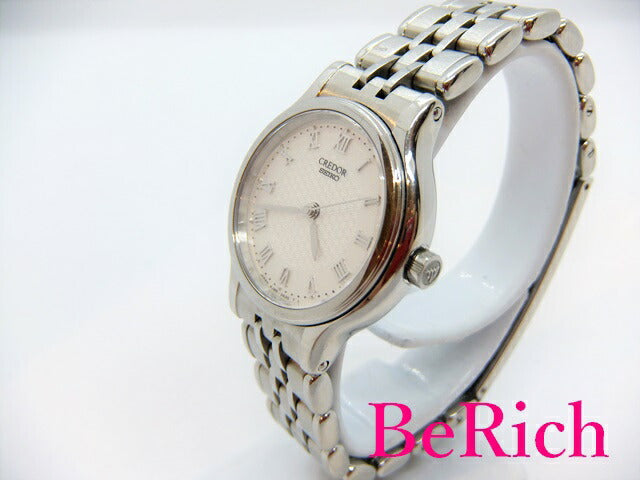セイコー クレドール SEIKO CREDOR 4J85-0A10 レディース 腕時計 100M 防水 白 ホワイト 文字盤 SS ブレス クォーツ QZ アナログ ウォッチ 【中古】【送料無料】 sb600